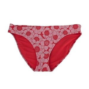 Aerie Women's Size XL Red Pink Floral Print Bikini Bottom